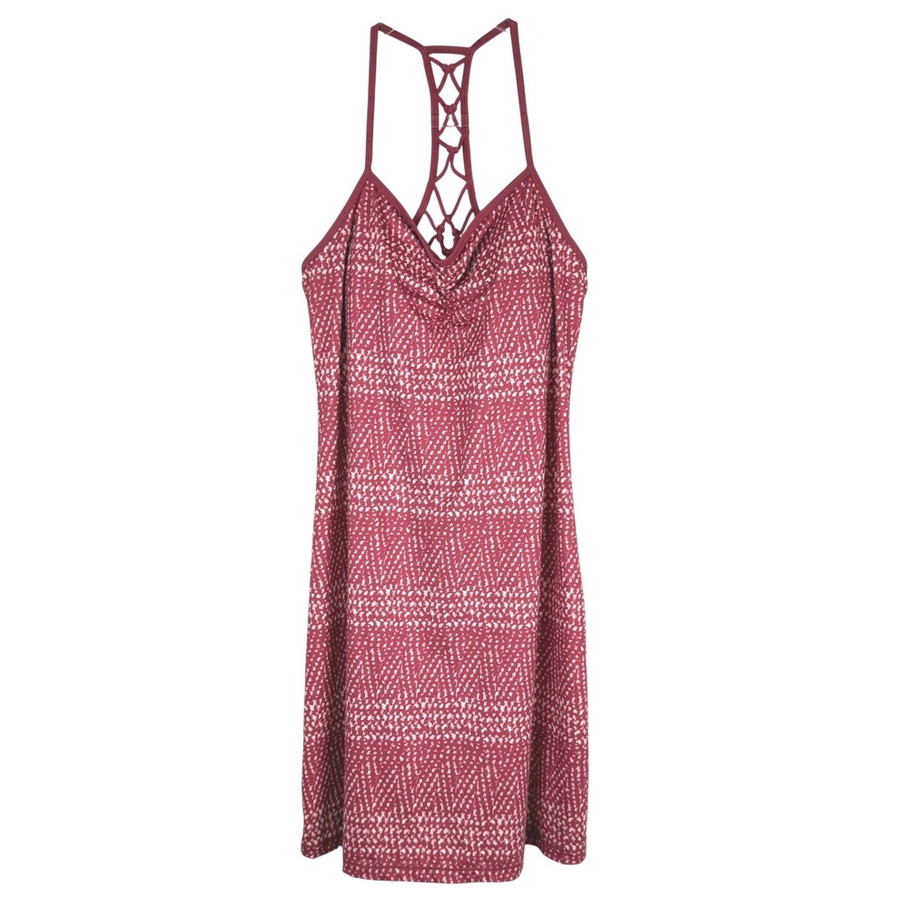 Prana Elixir Athletic Dress Size S Lattice Back‎ Racerback Shelf Bra Activewear